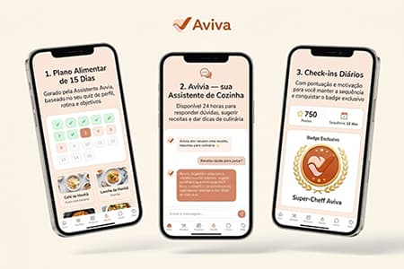 Mockup do Aviva App